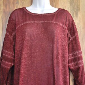 SO The Lounge Life Soft Thin Women's Maroon 3/4 Sleeve L
